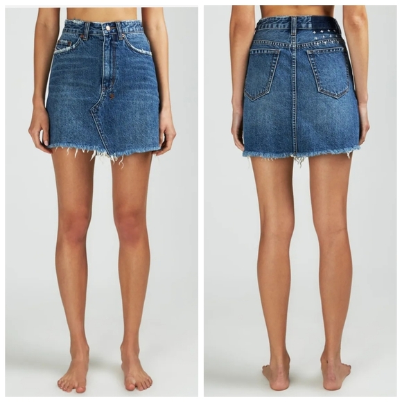 Ksubi Hi Line Mini Denim Skirt in Elixir Blue Size 30 - Picture 1 of 11